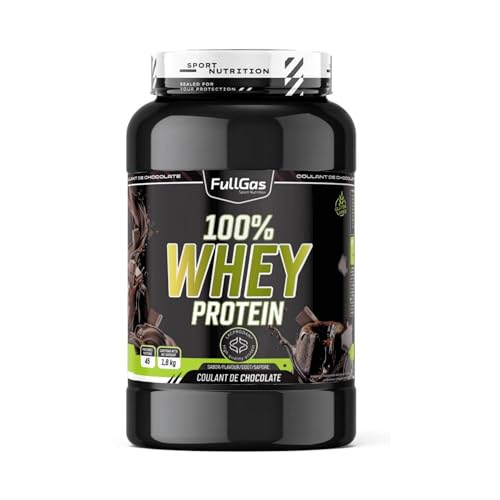 FullGas Concentrado de Proteína de Suero | Sabor Coulant de Chocolate | 1,8kg | 100% Whey Protein Concentrate | Incluye Dosificador | Vegetariano y Sin Gluten