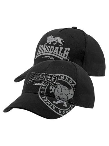 Lonsdale Unisex Leiston Double Pack Cap, Schwarz, Einheitsgröße EU