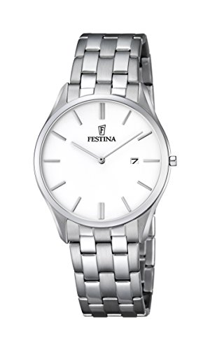 Montre Festina Classic F6840/2 pour homme bracelet en cuir noir boîtier élégant