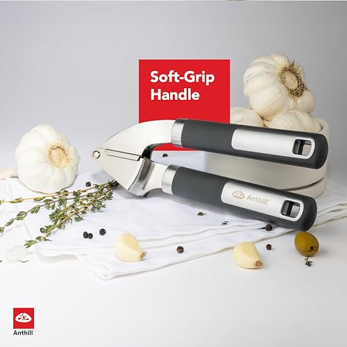 Anthill A00271 Premium – Heavy Duty Garlic Press - Stainless Steel – Rust Proof – Dishwasher Safe – Garlic Mincer Tool – Easy-Clean With Soft Grip Handle thumb #3