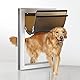 HANIML Riesige Hundetür für Außentüren: Robuste Aluminium-Tür, Extremwetter-Hundetür für große und extra große Hunde bis zu 100 kg, isolierte Hundetür mit Doppelklappe, abschließbar