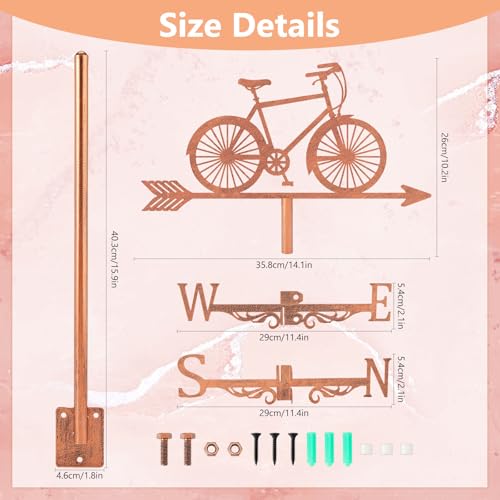 Girouette en cuivre vélo de route au design métallique durable