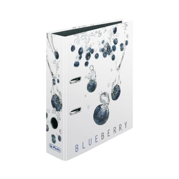 Herlitz 11305992 Ordner max.file, Fresh Fruit Blaubeere, FSC Mix, CO2 neutral, A4, 8 cm