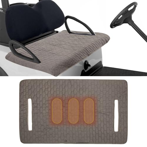TUYU Heated Golf Cart Seat Cover Non-Slip Winter Golf Cart Seat Warmer Towel Blanket for 2-Person Seats Club Car Golf Cart Accessories Gift for Men.52 * 32 inch. Keeps Warm and Clean