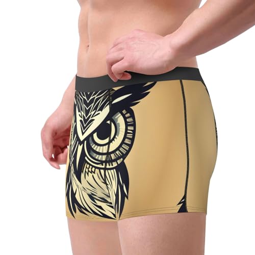Men's Boxer Briefs â€“ Breathable Stretch Underwear with Cute Owl Full-Print, Concave Convex Design4
