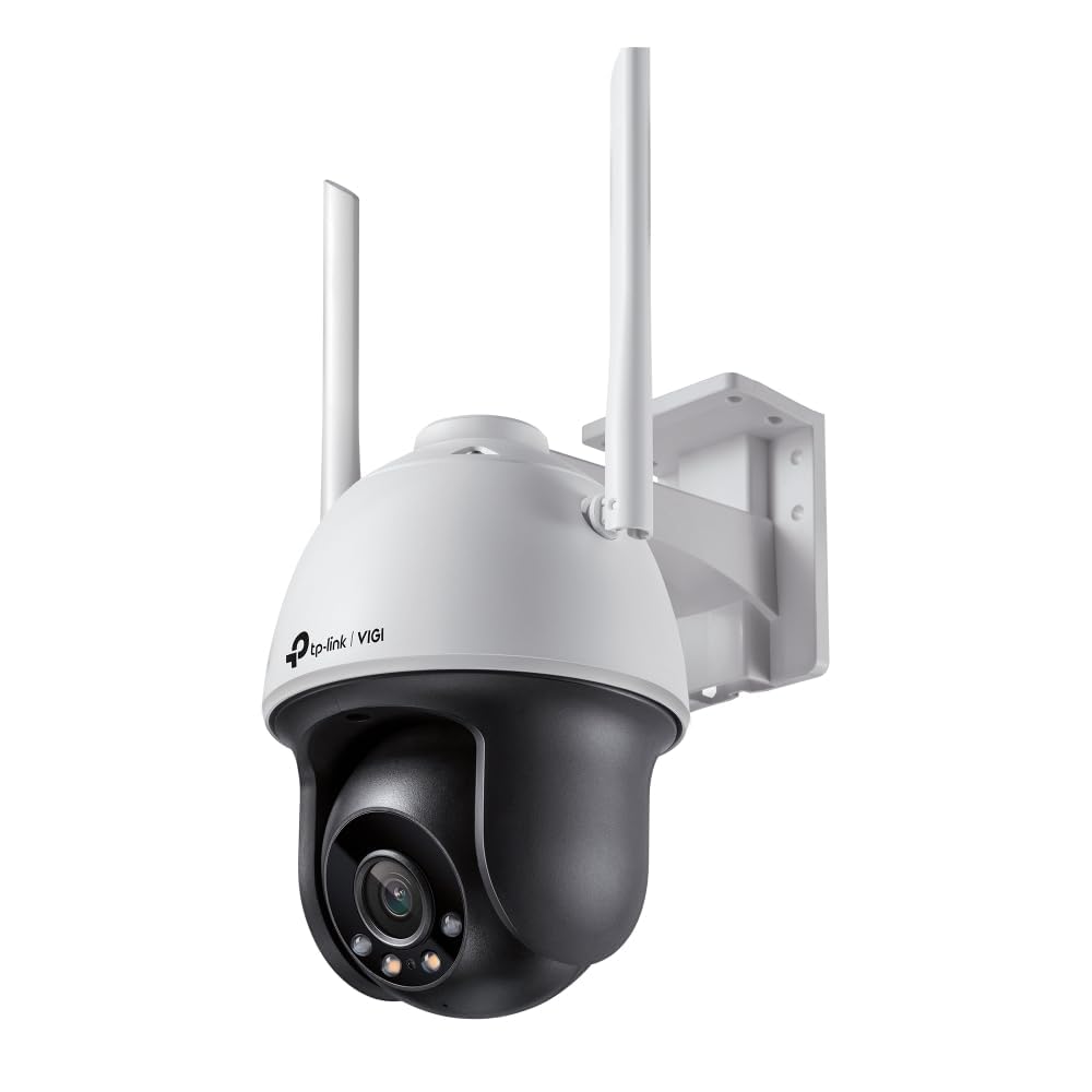 vigi c540-w 4mp wireless outdoor pan tilt security camera | 24hr full-color cctv, ip66 waterproof, two way audio, smart detection, h.265+ compression