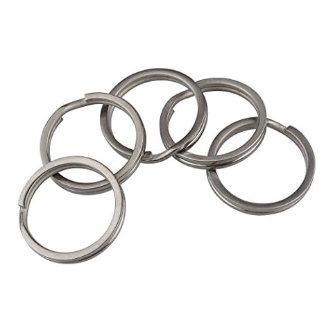 TI-EDC Key Rings Titanium Split Keychain Flat(Pack of 5) 32mm Cover