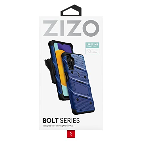 Funda Galaxy A13 5G ZIZO Bolt con protector de pantalla kickstand y cordón azul 6
