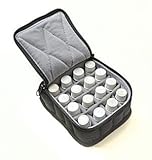 16-Bottle Essential Oil Carrying Case for 5ml bottles - Black with Light Grey interior - 3