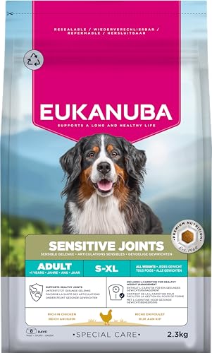 Eukanuba Sensitive Joints Hundefutter mit Huhn - Trockenfutter Special Care für Hunde mit empfindlichen Gelenken, zur Unterstüzung der Mobilität, 2,3 kg