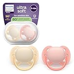 Philips Avent Ultra Soft Ciuccio - Design ortodontico, per neonati 0-6 mesi, scudo flessibile, tettarella simmetrica in morbido silicone, senza BPA, confezione da 2, SCF091/38