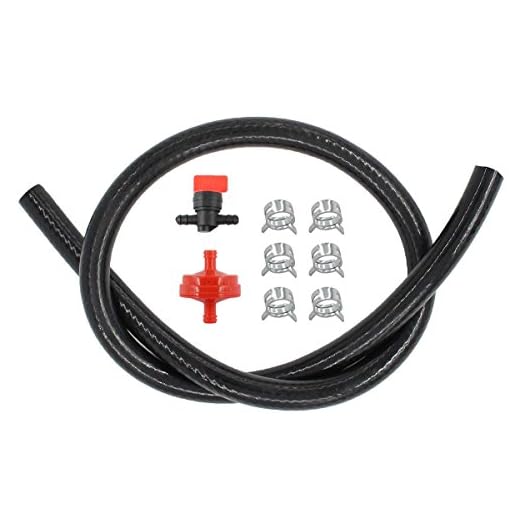 MOTOKU 1/4" Gas Fuel Line Hose & Filter & Fuel in-Line Shut-Off Valve for Briggs & Stratton 698183 Quantum Engine 5414K 5098K 394358S 283207 95162S 791850 for Husqvarna Riding Lawn Mower for Troy bilt