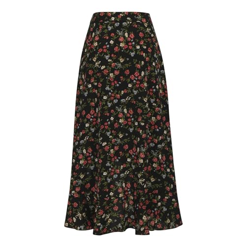 Womens Boho Peplum Slit Maxi Long Midi Knee High Floral Print Loose Fit Skirts for Women Chiffon 2025 Y2K3