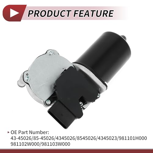 Image of Windshield Wiper Motor for Hyundai Elantra 2009-2012 for Hyundai Santa Fe 2013-2018 Front Windscreen Wiper Motor Replacement No.981101H000 5 Pin