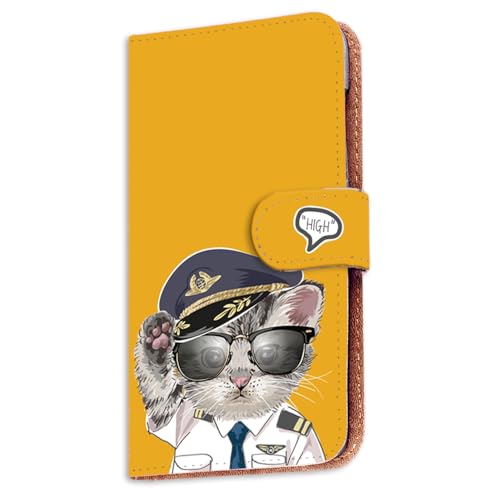 Xiaomi Redmi Note 11 用 レドミノート11のケース 手帳 スマホケース カードスロット 猫パイロット キャットキャラクター いえろー 237a05c