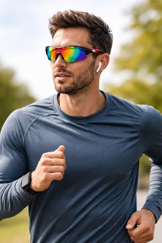 Image of Zynic Men's Stylish Sports Sunglasses with Case| UV400 Protection Classic Wrap Around Googles |Sports Shades for Driving,Cyclining Outdoor & Travel