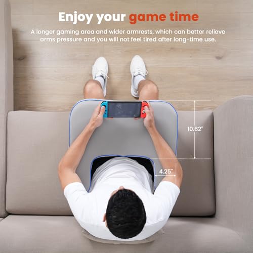 Image of Reading Pillow for Gaming,Lap Desk Pillow for Laptop,Arm Rest Pillow for Reading, Working, Crocheting, Playing Steam Deck Switch or Sitting in Bed,Sofa