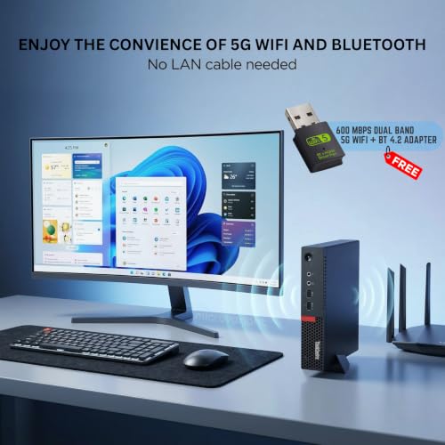 Image of Tiny Desktop PC | Core i3-7100T 7Th Gᥱn 3.4GHz, 8GB DDR4 RAM, 256GB SSD | 5G WiFi + Bluetooth, HD Graphics | DP, USB 2.0, Windows 11 Pro (1 Year Brand Warranty)