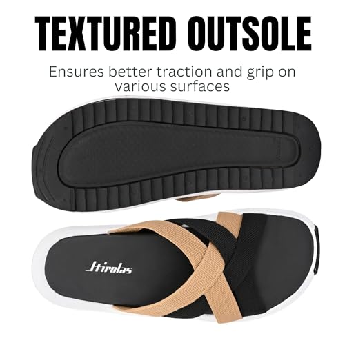 Image of Hirolas Men's Strappy Flip-Flop Slider Slippers