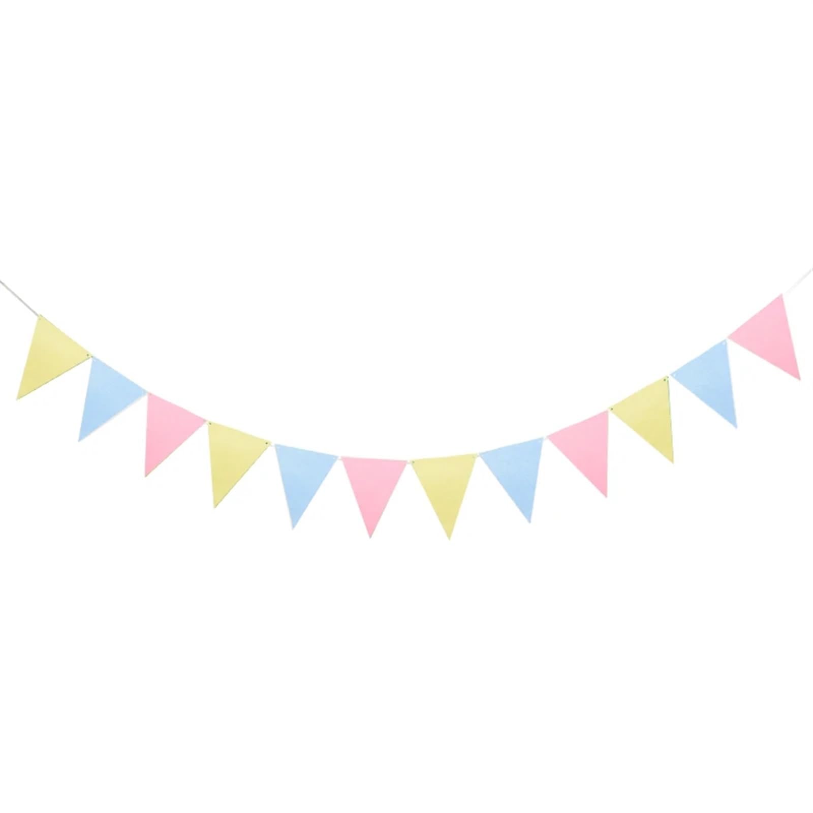 Dreieckige Wimpelkette, 12 Stück, mehrfarbig, 2,5 m, 13 x 17 cm, Geburtstag, Hochzeit, Party-Dekoration(Color9)
