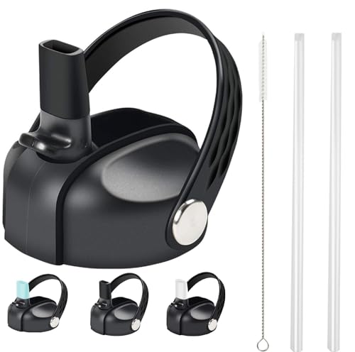 Wide Mouth Straw Lids for Hydro Flask 12 16 18 20 24 32 40 64 Ounce, Flex Straw Lid Fits Hydroflask and Most Brand, Wide Mouth Water Bottories with Straw and Brush