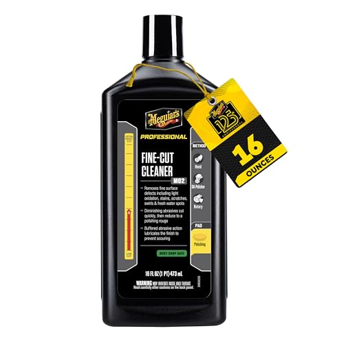 Meguiar’s Mirror Glaze Fine-Cut Cleaner, Polishing Compound, Swirl-Free Scratch Remover for Polishing Car Paint; Use On Glossy Exterior Paint and Clear Coat Finishes - 16 Oz Bottle