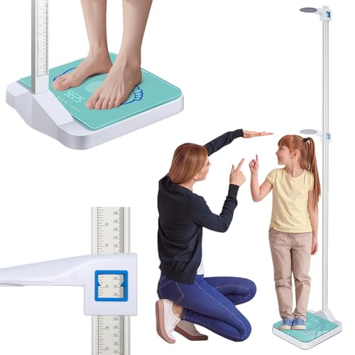 Estadiómetro Portátil de 20 a 210 cm, Medidor de Altura Digital, Dispositivo Integrado para Medir la Altura y el Peso, para Casa, Oficina, Examen Médico