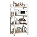 Scaffali Per Fornai Da Cucina Per Impieghi Gravosi A 4 Livelli Supporto Per Forno A Microonde A Libera Installazione, Portaoggetti Da Cucina Con Piedini Regolabili Con 5 Ganci, Per Cucina, Magazzino