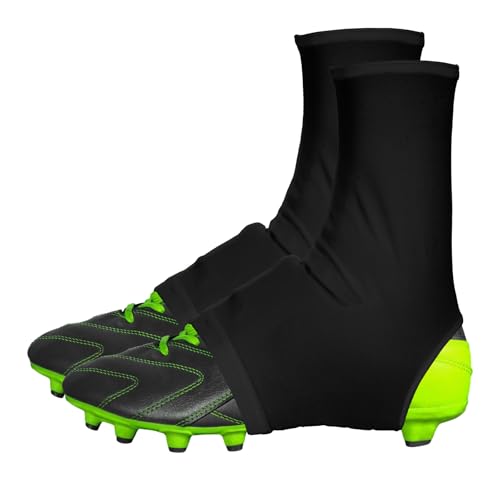 XLIUAX Cleat Covers, Cleat Sleeves for Football Football Spats Non-Slip Fit for Soccer Lacrosse Field Hockey Turf Sports Sleeves for Soccer Shoes Teenagers Youths Dirt Turf Out (Black)