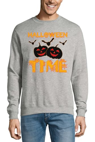 Pull en coton citrouille et chauve-souris gris pour éviter le froid d'Halloween