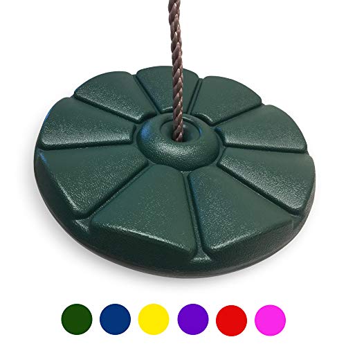 HIKS Green Kids / Childrens Button Disc Monkey Round Rope Swing ( also available in Blue, Yellow & Red)