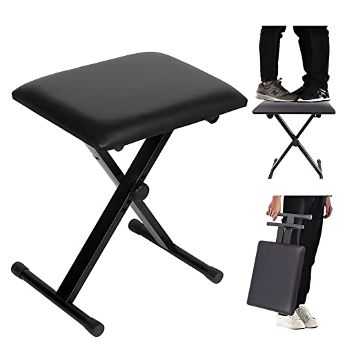 ピアノスタンド ピアノ椅子 セット 折りたたみ X型 キーボードスタンド 電子ピアノ キーボードベンチ 折畳み ピアノ台 ダブルレッグ 7段階 4段階 ベンチ 高さ調節 54/61/73/76/88鍵 ボード適用 滑り止め 安定 コンパクト収納 簡単組み立