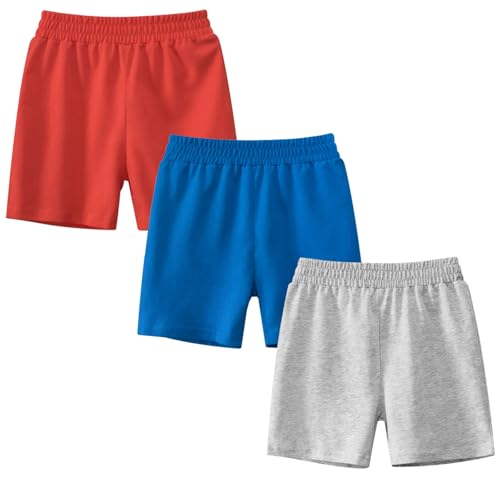 Toddler Boys Cotton Shorts Summer Elastic Waistband Pull on Jogger Short Pants