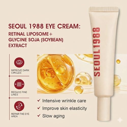 Image of SEOUL 1988 Eye Cream, Retinal Liposome 4% + Fermented Bean, wrinkle care, anti-aging, skin elasticity, pigmentation, brightening, retinol, 30ml /1.01 fl.oz.