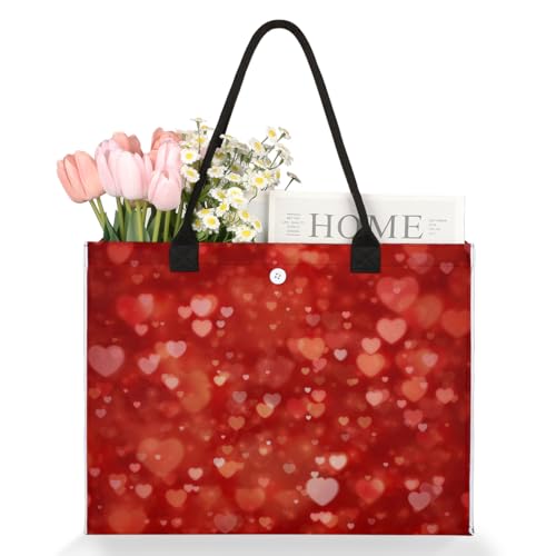 Red Love Balloons Tote Bag for Women Large Beach Bag Reusable Tote Bags for Work Travel Beach Shopping3