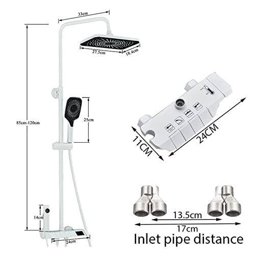 Ensemble de douche chaude et froide LCD avec douchette blanc - 5