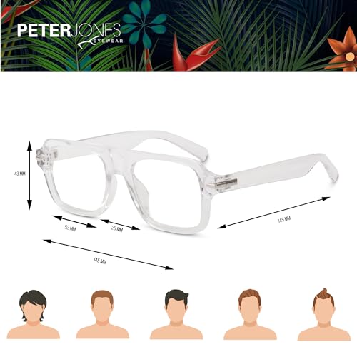 Image of Peter Jones Square Unisex Large Blue Light Blocking UV Protected Computer /Gaming Glasses (3754F)