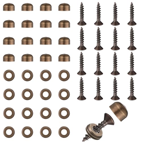 Tornillos decorativos de latón con tapa, pack 16 miniatura 1