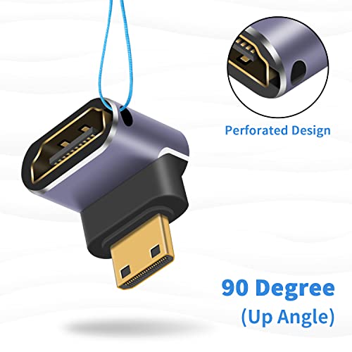 Duttek adaptador Mini HDMI a HDMI 8K 90 grados, pack 2 miniatura 6