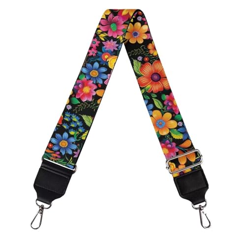 Image of TODIYADDU Colorful Daisy Floral Handbag Straps Crossbody Purse Trendy Shoulder Strap Replacement Strap for Crossbody Bag for Women Bag Straps for Handbags Fit for Guitar Instrument Computer Bag