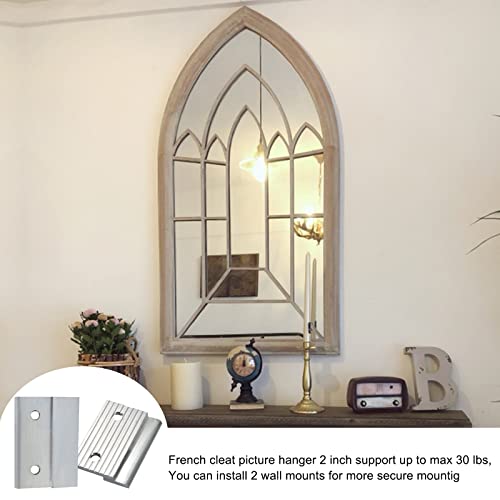 Image of 2 inch French Cleat Picture Hanger, Aluminum Mirror Hanging Kit with Hardware, Ideal for Artwork, Whiteboard, Cabinet, Holds 30 lbs. per Pair, 10 Pair