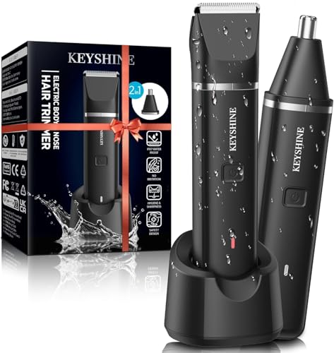 Image of Electric Razor for Men: 2-in-1 Beard & Nose Hair Trimmer for Men - IPX7 Waterproof Shavers for Temple Groin Body Ear Hairs Trimmer - Best Gifts for Husband