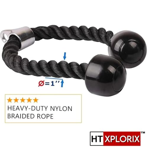 Image of Nylon Triceps Rope - Durable Cable Attachment for Tricep Pushdowns & Arm Workouts