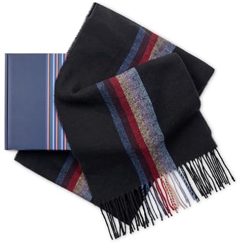 LOVARZI Men's Wool Striped Scarf Gift Boxed Cover