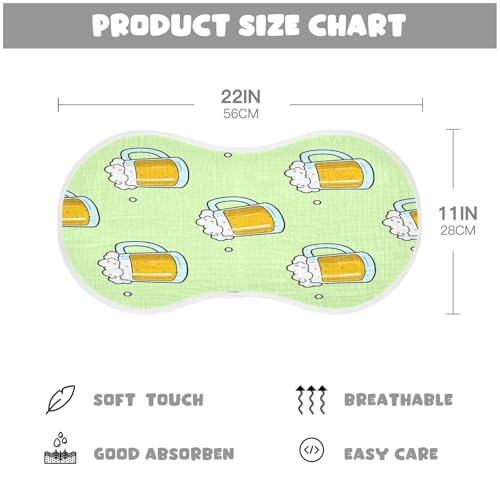 Cartoon Beer Burp Cloths Cotton Baby Washcloths,Large 22x11in Burping Cloth Absorbent and Soft for Newborn Baby Boys and Girls,2 Pack4