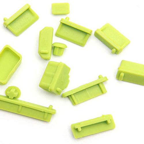 floatofly 13 Stück / 1 Set Universal Laptop Notebook Silikon Anti-Staub-Anschlussstecker Abdeckstopfen Für Laptop Notebook Mit USB-Computer Zubehör Schwarz Grün