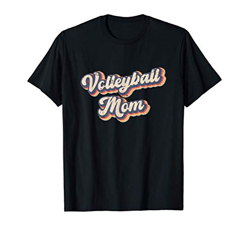 Volleyball Mom Vintage Rainbow Maglietta