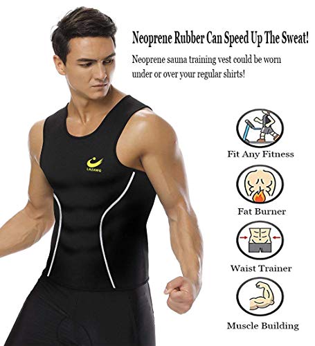 LAZAWG T-Shirt pour Homme Sudation de Sport Corset Combinaison de Sudation Debardeur de Sudation Neoprene