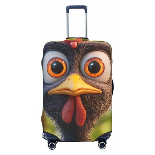 Funny Rooster Elastic Travel Luggage Cover, Washable Spandex Suitcase Protector, Anti-Scratch Fits 18-32 Inch