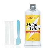 Flinemon Metal Glue, Heavy Duty Waterproof Epoxy Adhesive, Liquid Aluminum Bonding, Strong Foundry Glue for Welding Metals, Aluminum, Steel, Iron, Wood Filler, Plastic 1.76 oz